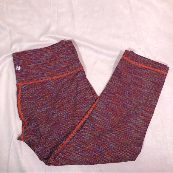 Lululemon wunder under crops orange stripe - Picture 6 of 7